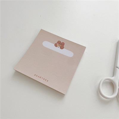 Ins Cartoon Cute Bear Khaki Memo Pad Student Mini Notepad Kawaii Stationery Office Εγγραφή εκκρεμοτήτων Λίστα μηνυμάτων Χαρτί 50 φύλλων