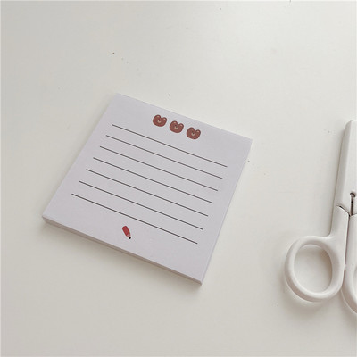 Ins Cartoon Cute Bear Khaki Memo Pad Student Mini Notepad Kawaii Stationery Office Εγγραφή εκκρεμοτήτων Λίστα μηνυμάτων Χαρτί 50 φύλλων