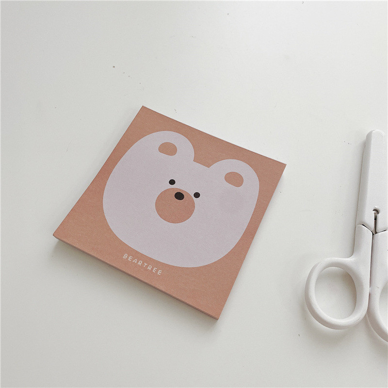 Ins Crtani slatki medo Kaki Memo Pad Student Mini Notepad Kawaii dopisnice Uredski zapis Popis zadataka Papir s porukama 50 listova