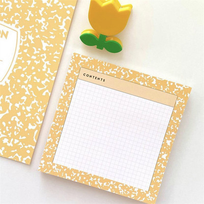 MINKYS 50 φύλλα Kawaii Grid Σημειωματάρια σημειώσεων Χαρτί καθημερινά για να το κάνετε Λίστα ελέγχου Paperlaria School Stationery