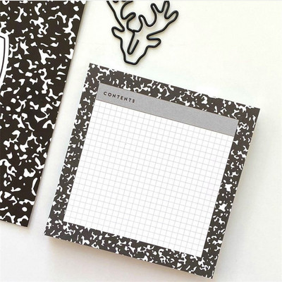 MINKYS 50 φύλλα Kawaii Grid Σημειωματάρια σημειώσεων Χαρτί καθημερινά για να το κάνετε Λίστα ελέγχου Paperlaria School Stationery