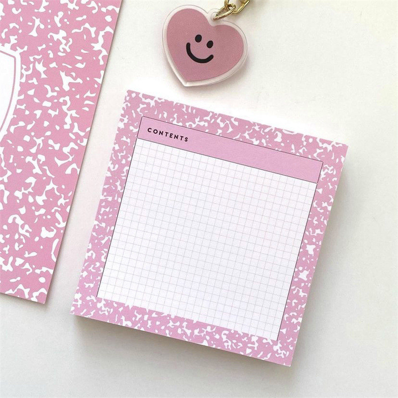 MINKYS 50 листа Kawaii Grid Memo Notes Paper Daily To Do It Check List Paperlaria Училищни канцеларски материали