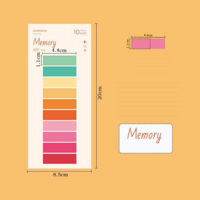 1 τεμ. Ρομαντικό Έγχρωμο Υπόμνημα Μνήμης PET Sticky Notes 14cm Χάρακας Ευρετήριο Αυτοκόλλητα Μαρκαδόρος βιβλίου Office School A7330