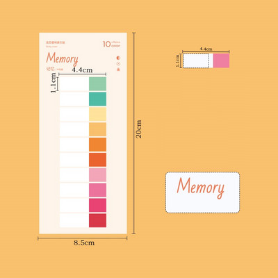 1 τεμ. Ρομαντικό Έγχρωμο Υπόμνημα Μνήμης PET Sticky Notes 14cm Χάρακας Ευρετήριο Αυτοκόλλητα Μαρκαδόρος βιβλίου Office School A7330