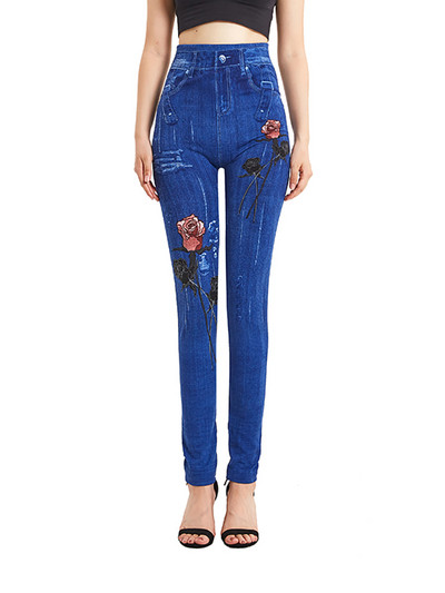 CUHAKCI Sexy Leggins Push Up Faux τζιν παντελόνι Ελαστικό ψηλόμεσο γυναικείο κολάν Αθλητικό παντελόνι Προπόνηση Running Fitness Gym