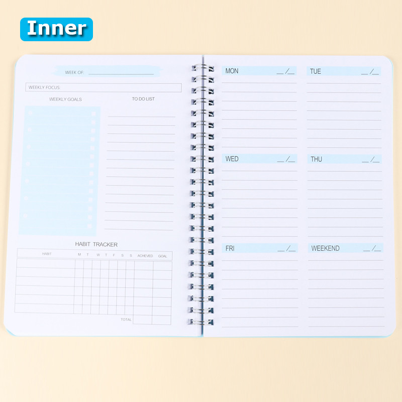 2023. gada A5 dienas kārtības plānotāja piezīmju grāmatiņa dienasgrāmata Iknedēļas plānotājs Mērķu grafiki Organizatora piezīmju grāmatiņa skolas kancelejas piederumu birojam