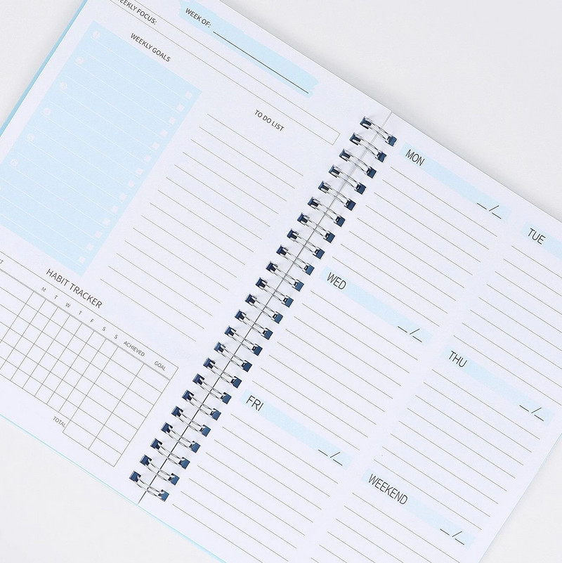 2023. gada A5 dienas kārtības plānotāja piezīmju grāmatiņa dienasgrāmata Iknedēļas plānotājs Mērķu grafiki Organizatora piezīmju grāmatiņa skolas kancelejas piederumu birojam