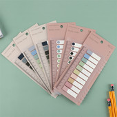 200 Φύλλα PET Loose Leaf Morandi Οι έγχρωμες κολλώδεις νότες μπορούν να σχίσουν αυτοκόλλητα ευρετηρίου χαρτικών Σημειώσεων Χαρτί σημειώσεων N Times Stickers