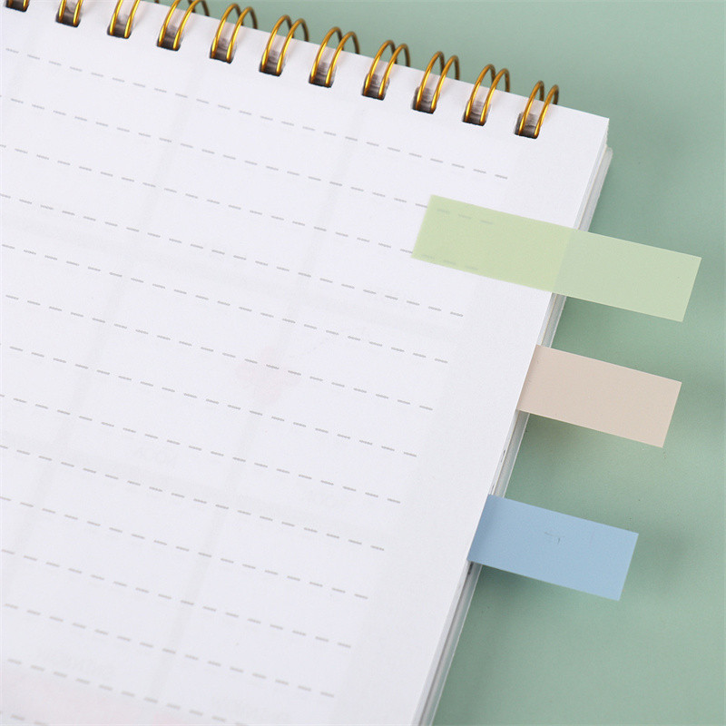 200 loksnes PET vaļēju lapu Morandi krāsas līmlapiņas var saplēst Kancelejas preču rādītāja uzlīmes Piezīmju papīrs N reizes uzlīmes