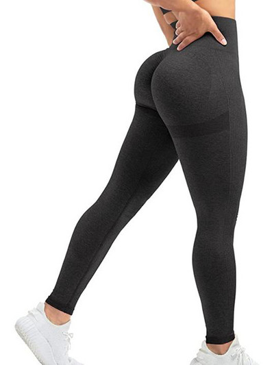 Ženske bešavne tajice za vježbanje Push up tajice visokog struka Ženske seksi tajice za teretanu Modne crne sportske tajice
