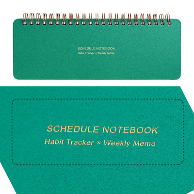 Ütemezési jegyzetfüzet Szokáskövető Heti Memo Napi Tervezővel és ToDo Horizontal Memopad Rézhuzaltekercses napirend jegyzettömbbel