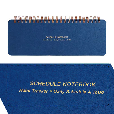 Ütemezési jegyzetfüzet Szokáskövető Heti Memo Napi Tervezővel és ToDo Horizontal Memopad Rézhuzaltekercses napirend jegyzettömbbel