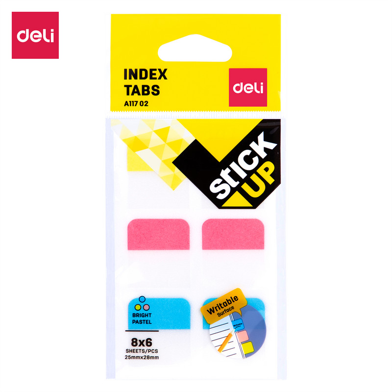 Deli PET Index Tabs Plānotājs Uzlīmes 3 krāsas 30 loksnes/soma Birojs Mājas Skolas piederumi Indeksa sadalītājs Līmlapiņas Papīrs EA11802