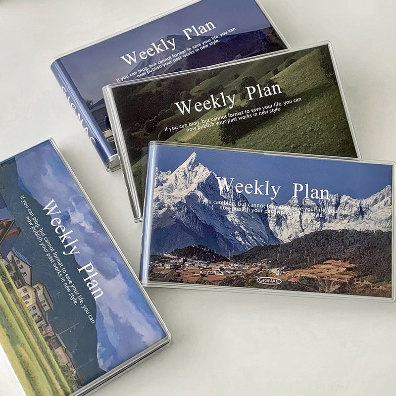 Ins slavenais ainavas nedēļas plānotājs piezīmju grāmatiņa Ikdienas kontrolsaraksts piezīmju bloks 120 loksnes Paperlaria Kawaii rakstāmpiederumi