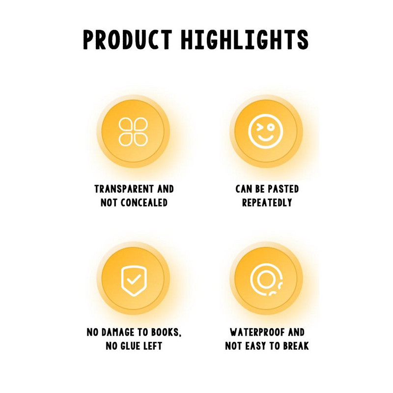 Daudzkrāsainas caurspīdīgas piezīmes, apaļas, jaukas ziņojumu marķieru uzlīmes Studentu kancelejas piederumu piezīmju bloka dienasgrāmatas uzlīmes