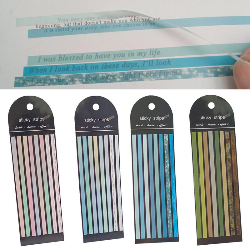 Creative Line Retro indeksu uzlīmes Krāsu josla Caurspīdīga Macaron dienasgaismas indeksa etiķete Studentu biroja lasīšanas uzlīmes