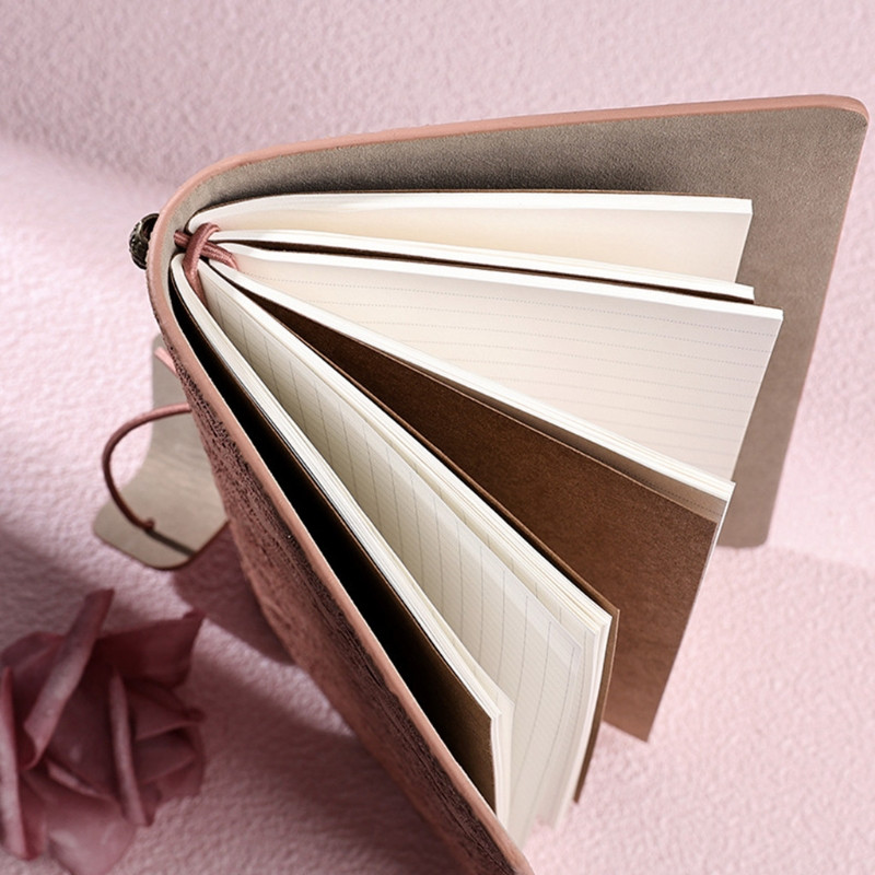 OOTDTY A6 Travel Journal Преносим тефтер от PU кожа Ретро релефен занаятчийски бележник