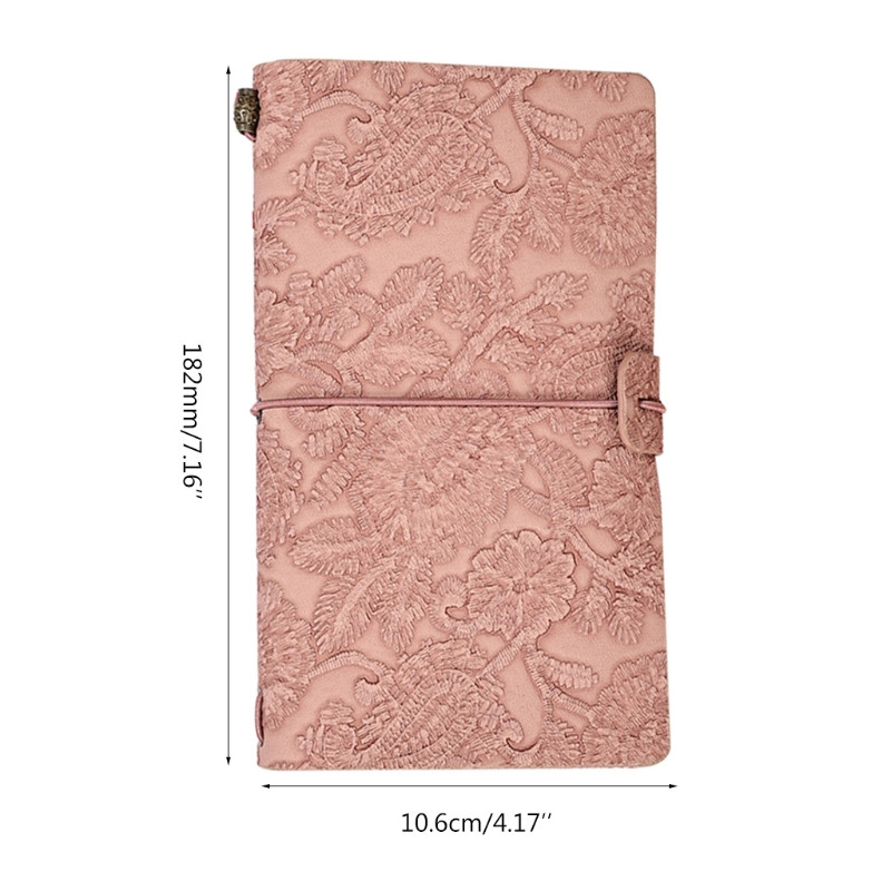 OOTDTY A6 Travel Journal Преносим тефтер от PU кожа Ретро релефен занаятчийски бележник