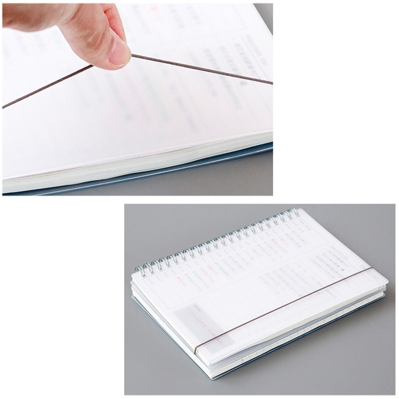 Nedatēts plānotājs piezīmjdators ar 100 lapu ūdensizturīgu matētu, caurspīdīgu vāku, divu vadu iesiešanas organizators laika mērķu pārvaldībai