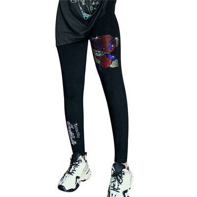 Μαύρο Stretch Skinny Παντελόνι Γυναικείο Κολάν Περλέ βελούδινο Παχύ βελούδινο ελαστικό παντελόνι Tide Φθινοπωρινό Χειμερινό κολάν
