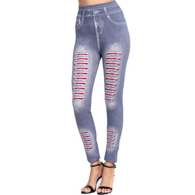 LJCUIYAO Nove Push Up bešavne tajice visokog struka Ženske mreže za vježbanje Prozračna odjeća za fitness Šuplje jeans hlače od umjetnog trapera