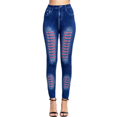 LJCUIYAO Nove Push Up bešavne tajice visokog struka Ženske mreže za vježbanje Prozračna odjeća za fitness Šuplje jeans hlače od umjetnog trapera