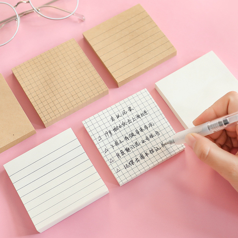 80 loksnes Biroja piezīmju bloks Uzlīmju rādītājs Līmlapiņas Vienkāršība Kraftpapīrs Kancelejas piederumi Pašlīmējošs Post Paste Tukšs Memorands