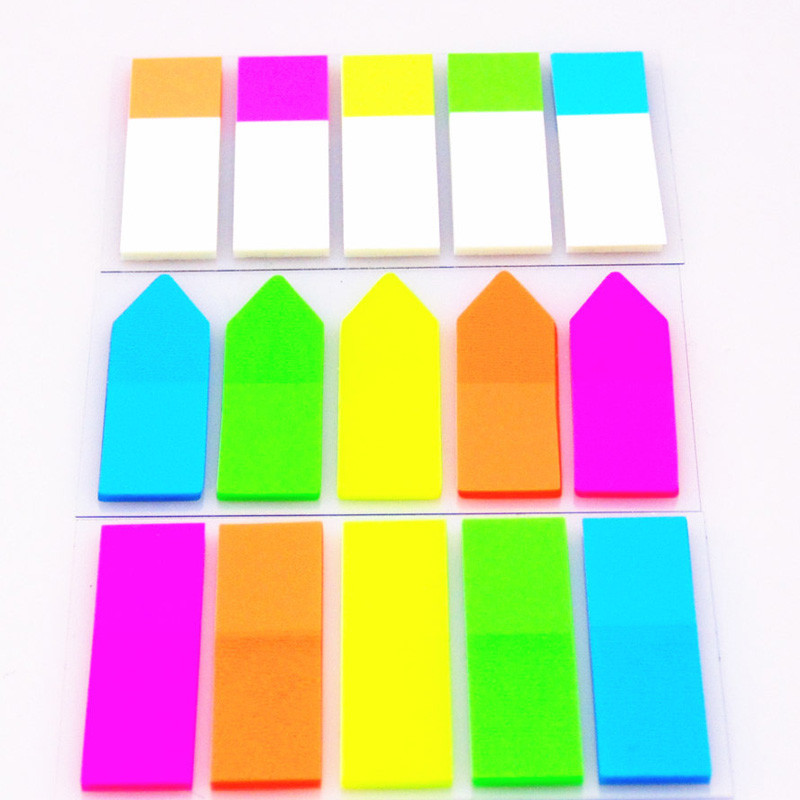 1Gb Radošās kancelejas preces Izvelkama grāmatzīmju kastīte var saplēst Fluorescence Krāsa Pašlīmējoša piezīmju bloks Līmlapiņas Grāmatzīmju birojs