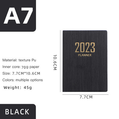 Mini 2023 Agenda Notebook Καθημερινά Εβδομαδιαία Agenda Planner Σημειωματάρια φορητό σημειωματάριο τσέπης Εβδομαδιαία στόχος γραφείου Σχολική γραφική ύλη