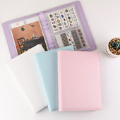 Yiwi A5 Macaron Pu Δερμάτινα μανίκια 1P 2P 4P Διαφανές άλμπουμ φωτογραφιών Binder Refill Inner Sleeves Θήκη φωτογραφικής κάρτας