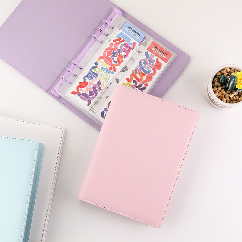 Yiwi A5 Macaron Pu ādas iesiešanas piedurknes 1P 2P 4P caurspīdīgas fotoalbuma stiprinājuma uzpildīšanas iekšējās piedurknes Fotokartes turētājs