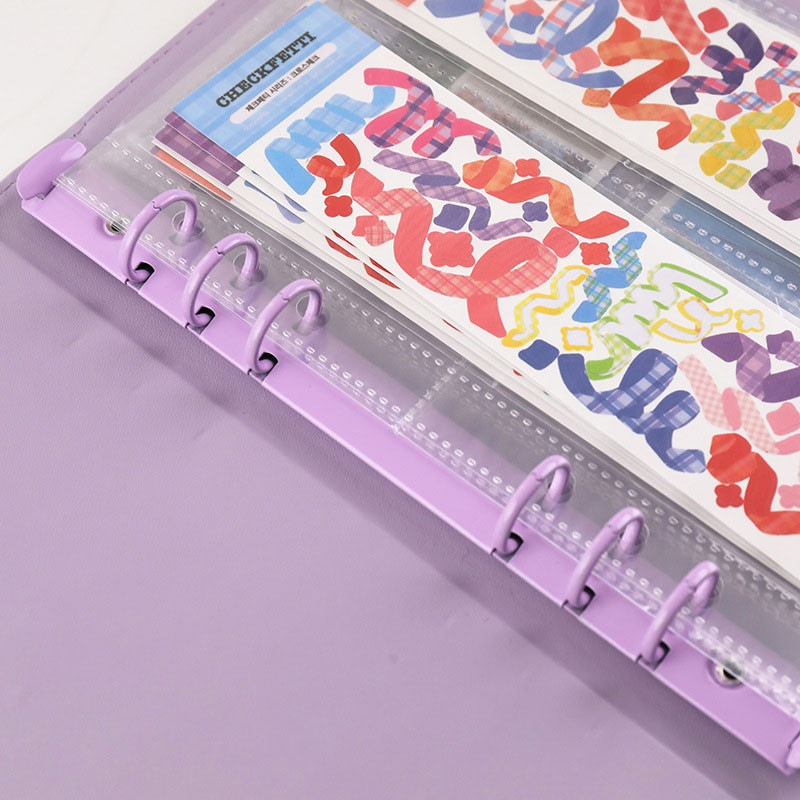 Yiwi A5 Macaron Pu ādas iesiešanas piedurknes 1P 2P 4P caurspīdīgas fotoalbuma stiprinājuma uzpildīšanas iekšējās piedurknes Fotokartes turētājs