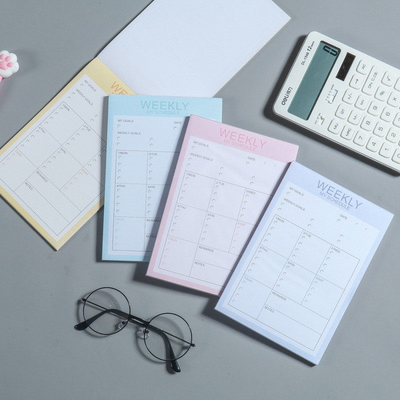 B6 Ежедневник Седмичен планер Дневен ред Бележник Weely Goals Habit Графици Органайзер Хартия Канцеларски материали Офис Училищни пособия