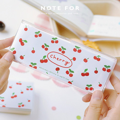 Μίνι σημειωματάριο PVC Shell Weekly Planner Memorandum Carry Student Stationery Cartoon Cute Cherry Coffee School Supplies Planner