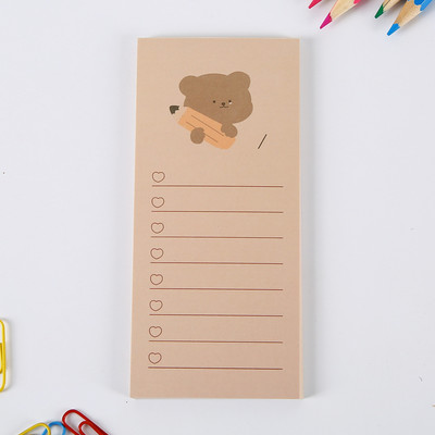 Φύλλα για σημειωματάρια Kawaii Brown Bear Λίστα ελέγχου Εβδομαδιαίες κολλώδεις σημειώσεις Σχολικές προμήθειες γραφείου Σημειωματάριο χαρτικά δώρου