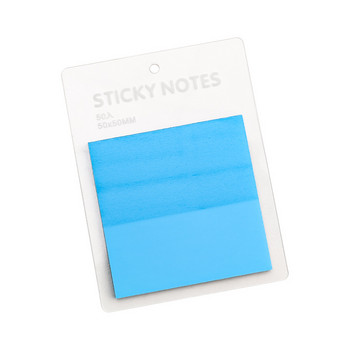 Полупрозрачни лепкави бележки PET 50 листа 50 мм квадратна подложка за бележки, самозалепващи се водоустойчиви цветни стикери за дневник на планиране A7064