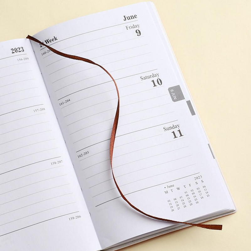 Plānotāja piezīmju grāmatiņa Populārs angļu saturs Minimālisma dizaina pārnēsājams A6 formāta plānotājs biroja piezīmju grāmatiņa žurnālam