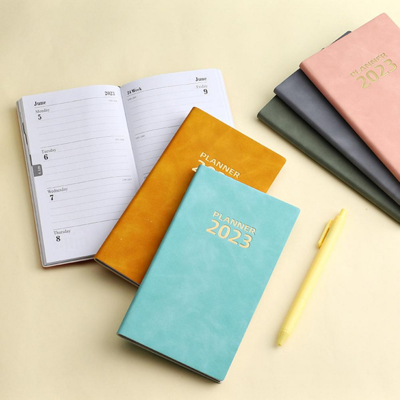 Plānotāja piezīmju grāmatiņa Populārs angļu saturs Minimālisma dizaina pārnēsājams A6 formāta plānotājs biroja piezīmju grāmatiņa žurnālam