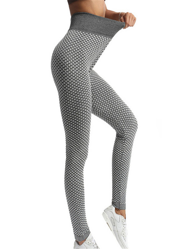 YGYEEG Push Up клин Дамско облекло Фитнес Висока талия Тренировка Jeggings Honeycomb Безшевни спортни панталони тип молив с дължина до глезена