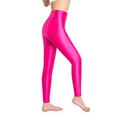 lady Fluorescent Color Leggings Παντελόνι Γυναικείο Ice Silk Spandex Elastic κολάν Πολύχρωμο γυαλιστερό γυαλιστερό κολάν για γυναίκες