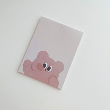 Κορεατικά Ins Cute Brown Bear Memo Pad Student Cartoon Mini Notepad Paper Weekly To Do List Kawaii Stationery 50 Sheets