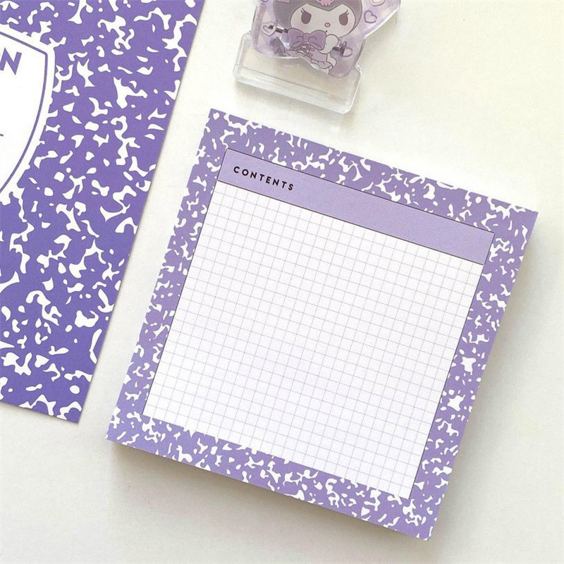 50 листа INS Cute Milk Pattern Grid Memo Pad Корейски канцеларски материали Нелепкащи бележки Преносим бележник Училищни офис консумативи