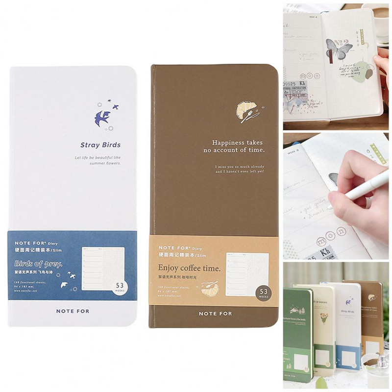 Седмичен плановик 84 листа 168 страници Вестник с твърди корици Седмичен журнал Планинска гора Печат Бележник Тетрадка Ученически пособия