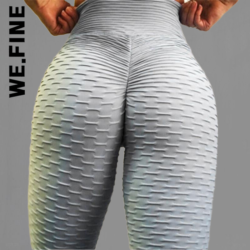 We.Fine Дамски клинове Модни фитнес чорапогащници с висока талия Дамски клинове Безшевни балончета Дамско облекло Спортни клинове Дамски