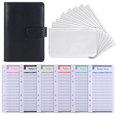1 Σετ Budget Planner Pen Loop Faux Leather Πολλαπλής χρήσης Daily Organizer Budget Planner Notebook for Work