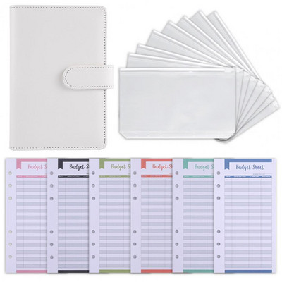 1 Σετ Budget Planner Pen Loop Faux Leather Πολλαπλής χρήσης Daily Organizer Budget Planner Notebook for Work