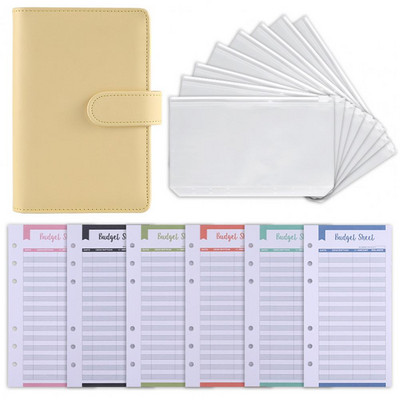 1 Σετ Budget Planner Pen Loop Faux Leather Πολλαπλής χρήσης Daily Organizer Budget Planner Notebook for Work