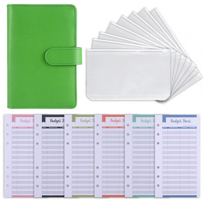 1 Σετ Budget Planner Pen Loop Faux Leather Πολλαπλής χρήσης Daily Organizer Budget Planner Notebook for Work
