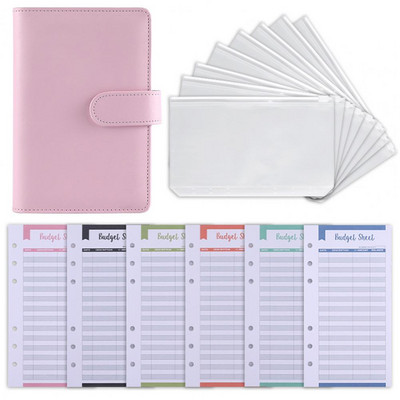 1 Σετ Budget Planner Pen Loop Faux Leather Πολλαπλής χρήσης Daily Organizer Budget Planner Notebook for Work