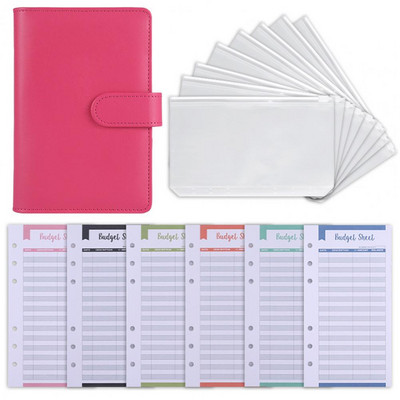 1 Σετ Budget Planner Pen Loop Faux Leather Πολλαπλής χρήσης Daily Organizer Budget Planner Notebook for Work